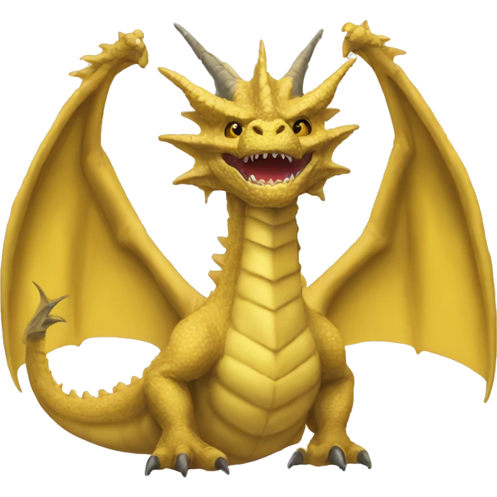 Ghidorah, 3 heads, one body emoji