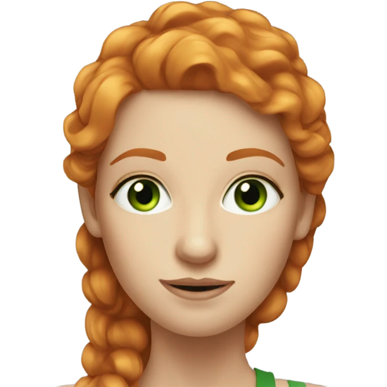 Beautiful ginger woman with green eyes  emoji