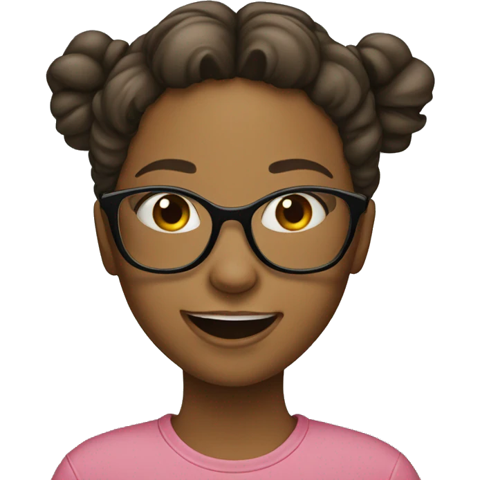 Girl has braces and with glasses emoji