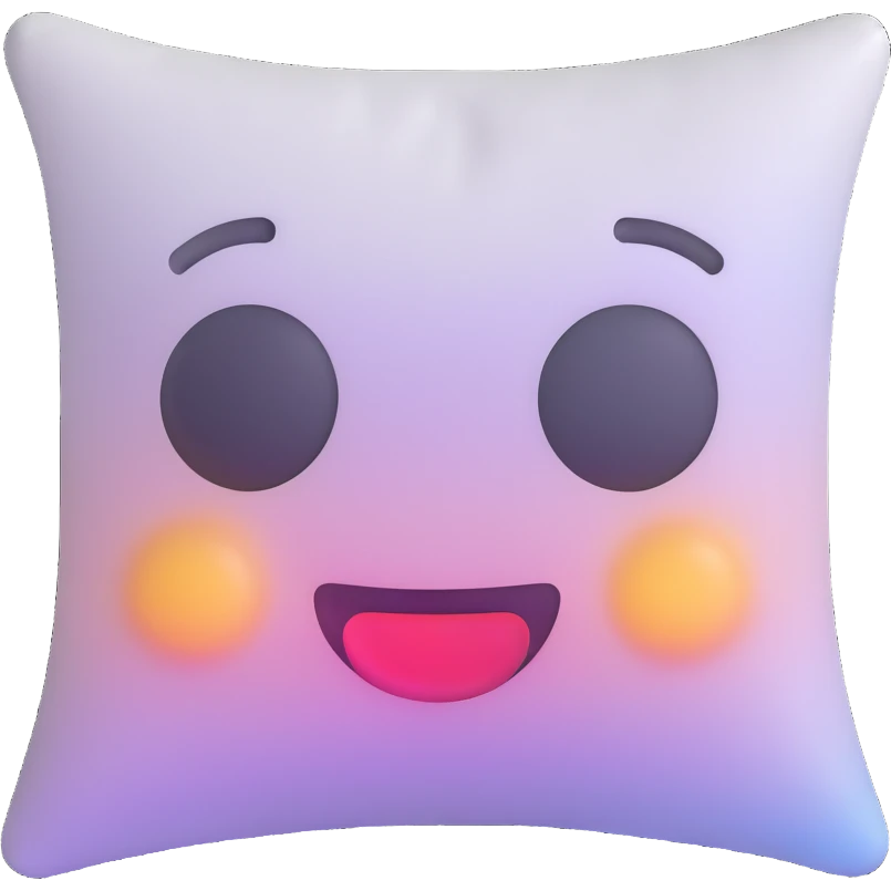 minimal ethereal pillow emoji, white, with a soft, misty aura emoji