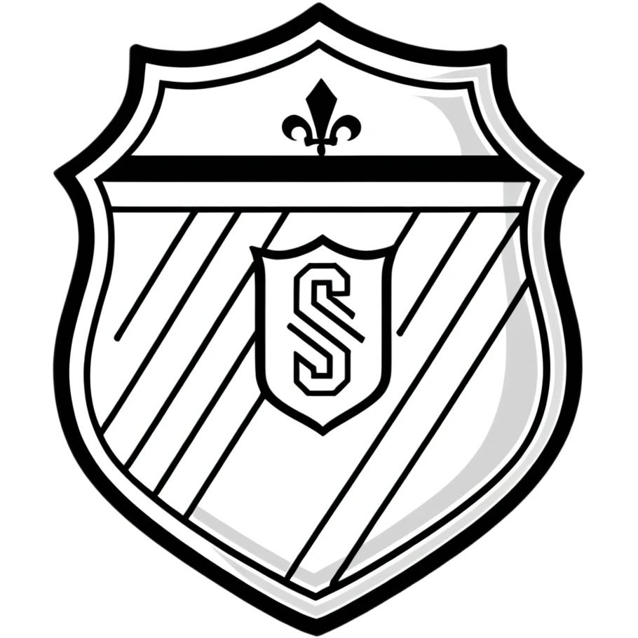 Football club SCO Angers logo, black and white striped shield, soccer emblem from France emoji