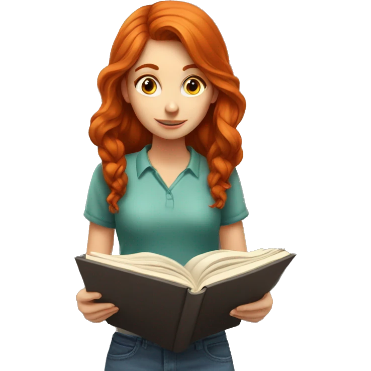 Redhead girl studying  emoji