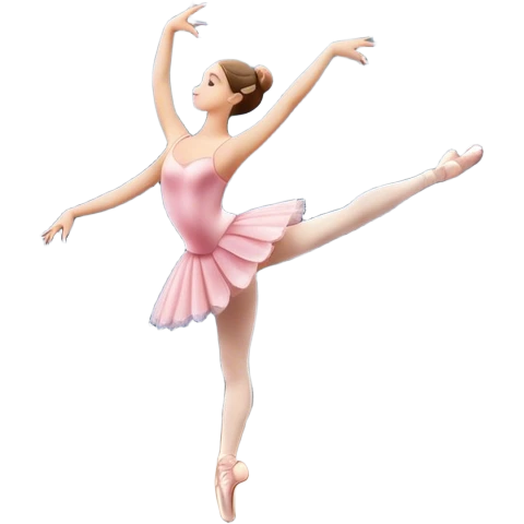 Icon for Ballet: a theater stage with silhouette of a ballerina in an elegant pose, surrounded by spotlight and stage lights. The icon should convey the grace and beauty of ballet, with focus on the dancer and the dramatic lighting. Transparent background. emoji