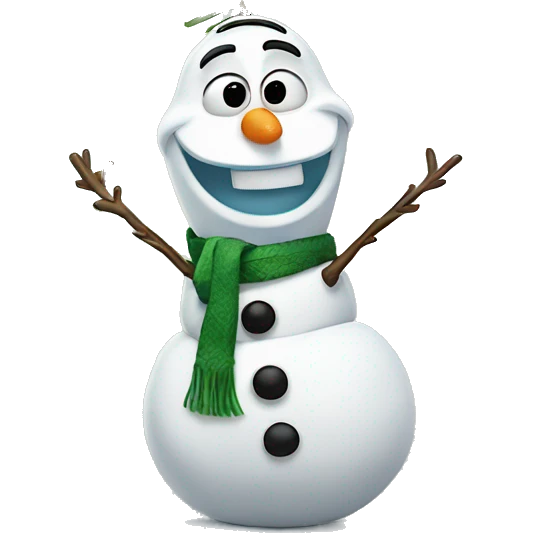 Olaf with Christmas tree emoji