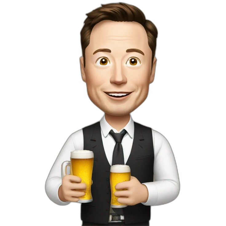 Elon musk holding beer emoji
