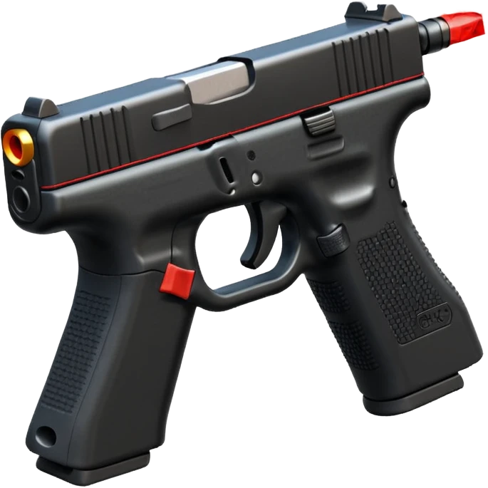 Glock 19 with surprise magazine and red laser. emoji