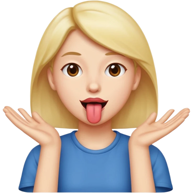 Tongue out with hands on the side  emoji