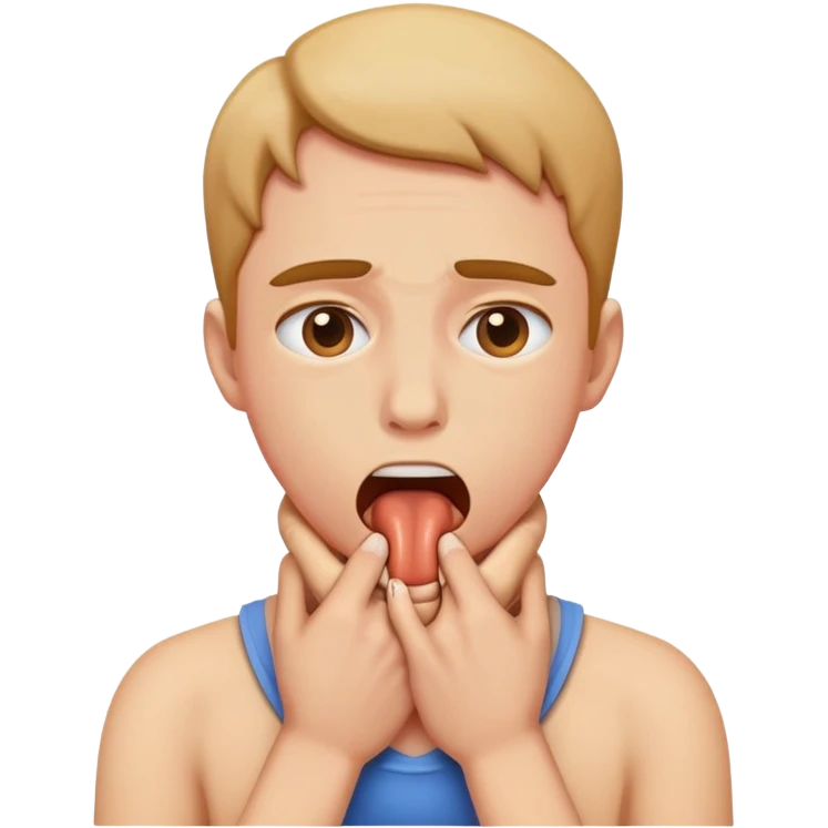 Person choking herself  emoji