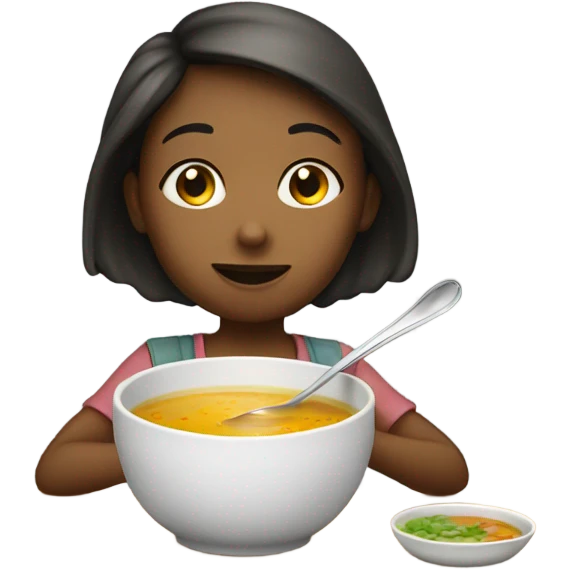 Girl eating soup emoji