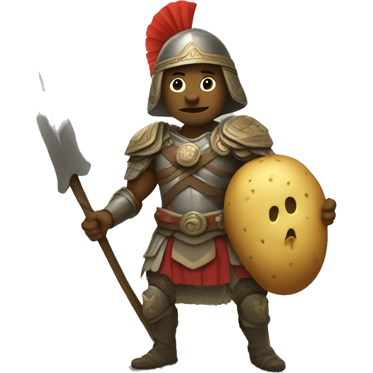 a warrior whith a potato pet emoji