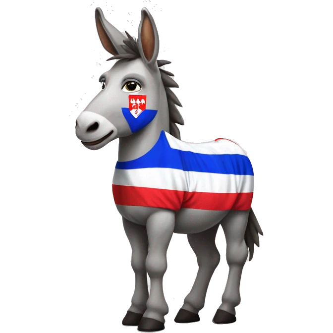 Donkey wearing Croatian Hajduk jersey emoji