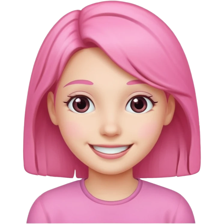 Pink girl smile emoji