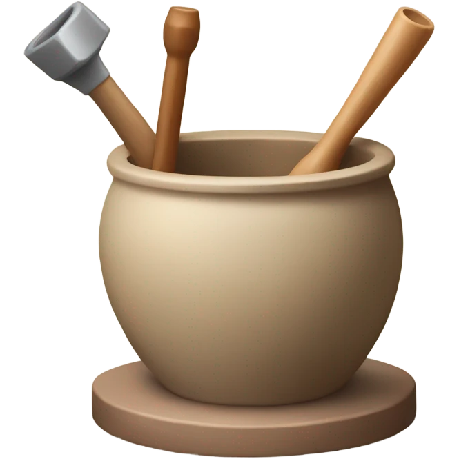 Pottery wheel and potter mug emoji