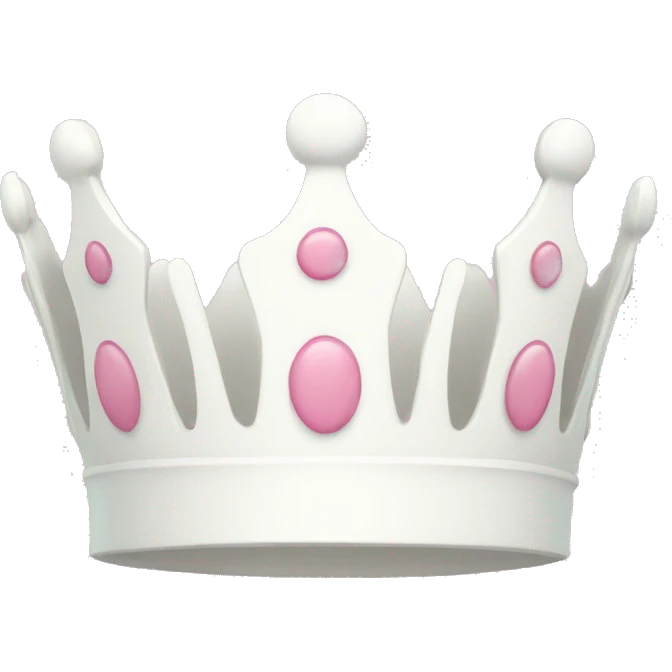 White and pastel pink crown emoji
