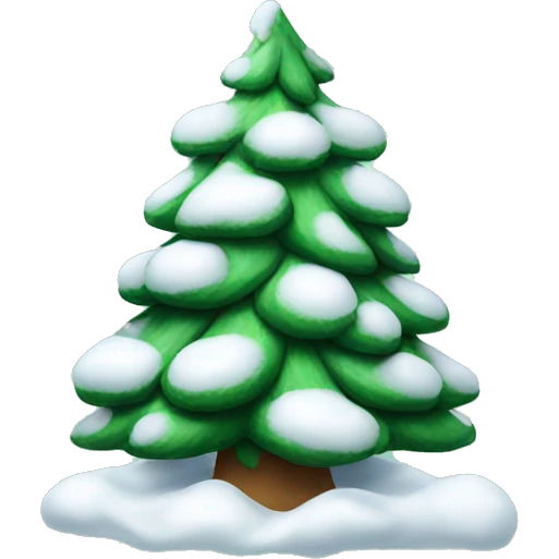 christmas tree with snow emoji