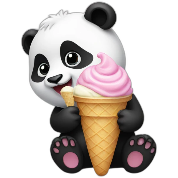 Panda eating ice cream emoji