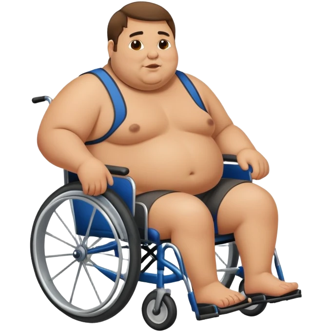 Fat man on a wheelchair  emoji