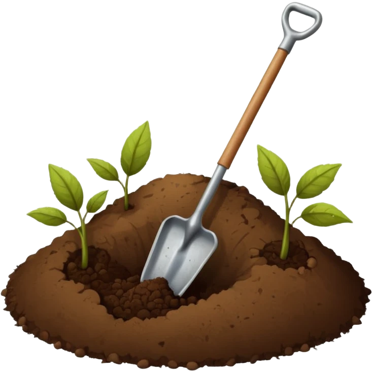 garden dibber stuck in soil emoji