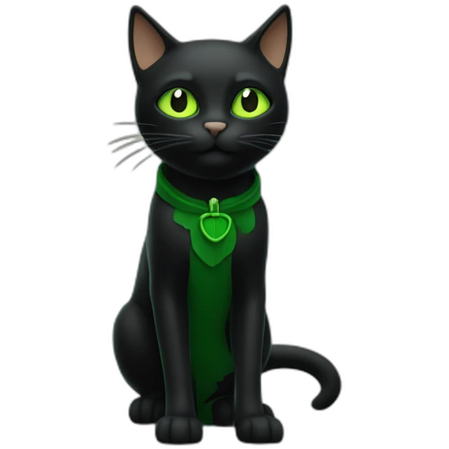 Chat noir sur chat vert emoji