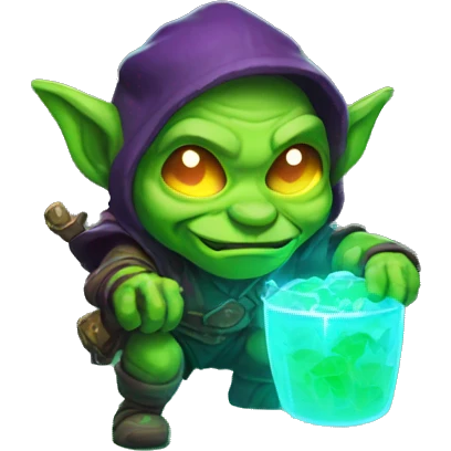 loot goblin with glowing neon emoji