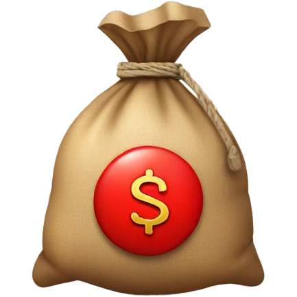 money bag with red money sign emoji