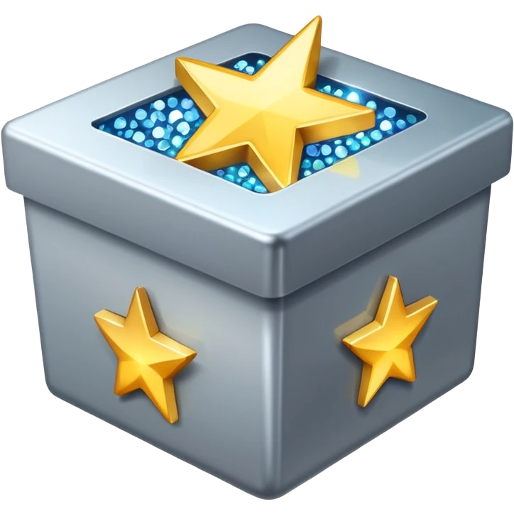 emoji of open box with sparkles inside emoji
