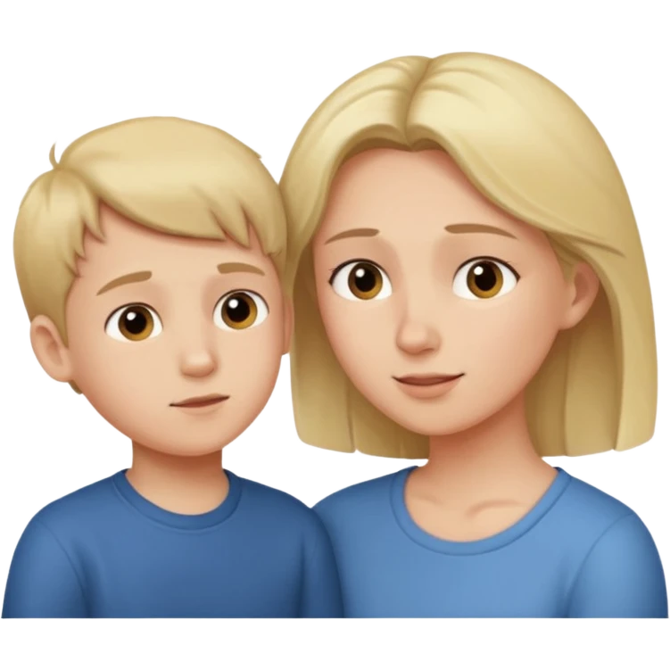 A boy showing right cheek to her mother asking for a gentle playful slap emoji