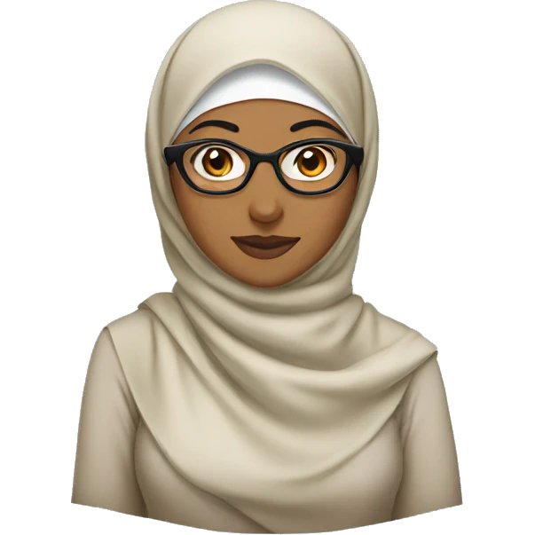 hijabis women wearing glasses emoji