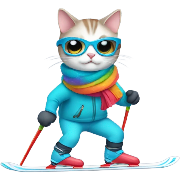Cat skiing  emoji
