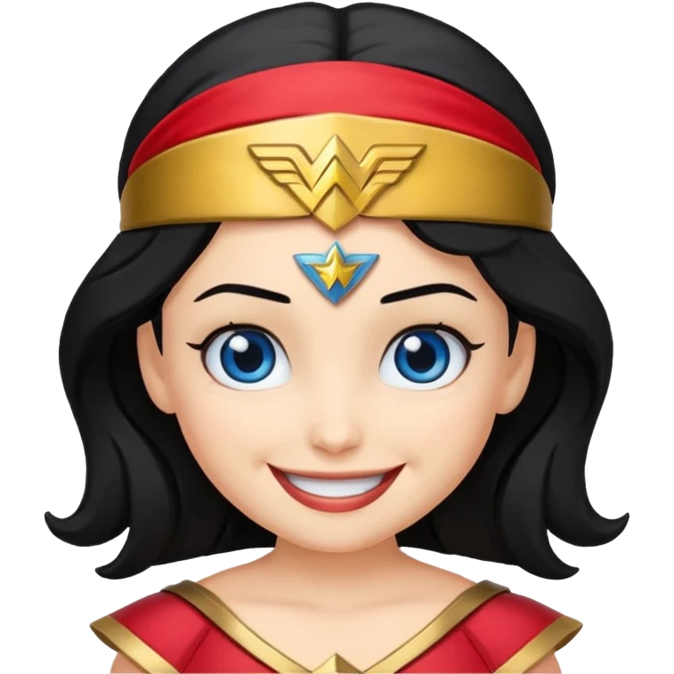 create a yellow emoji of wonder woman. style windows emoji emoji