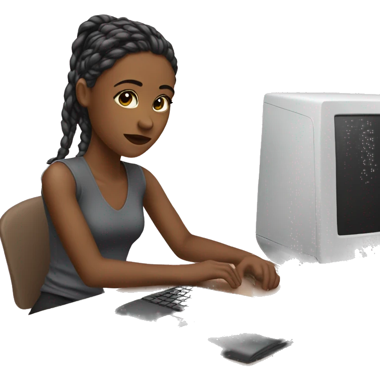 total girl with a pc emoji