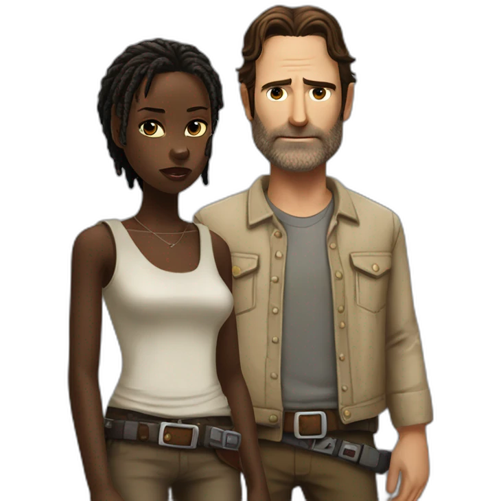 Rick Grimes and Michonne emoji