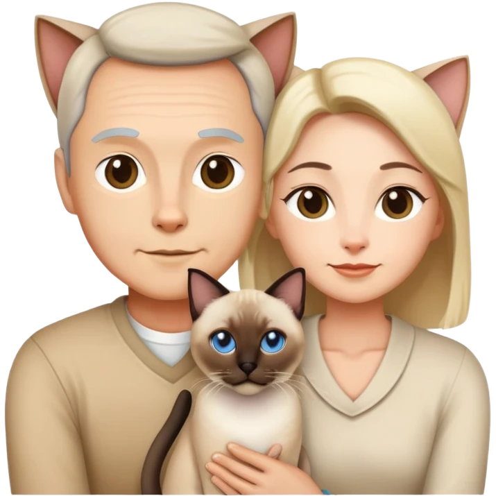 mom and dad and siamese cat emoji