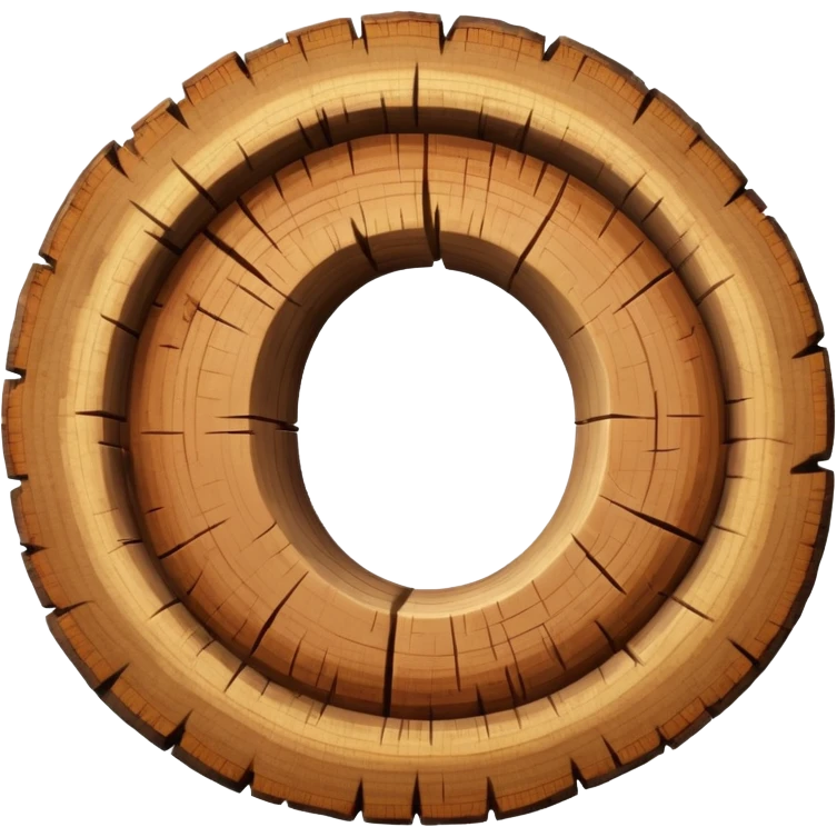 round letter w inside tree rings emoji