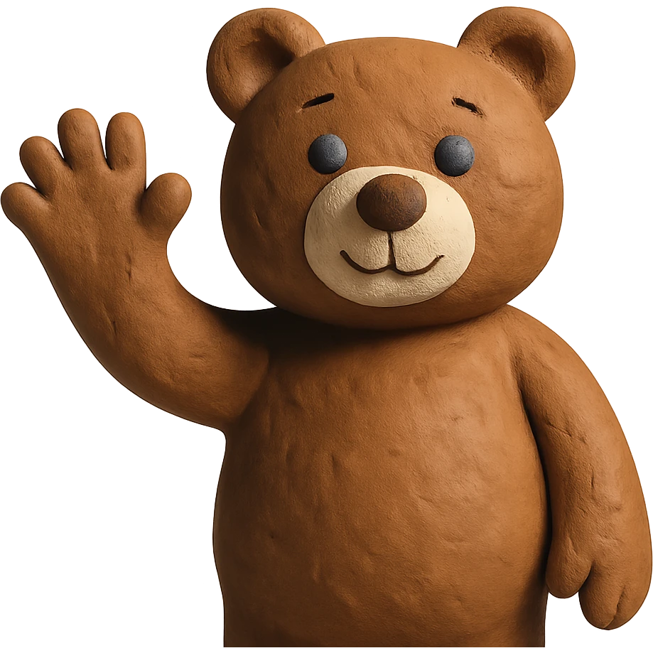 bear waving hello emoji