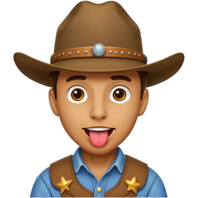cowboy sticking tongue out emoji