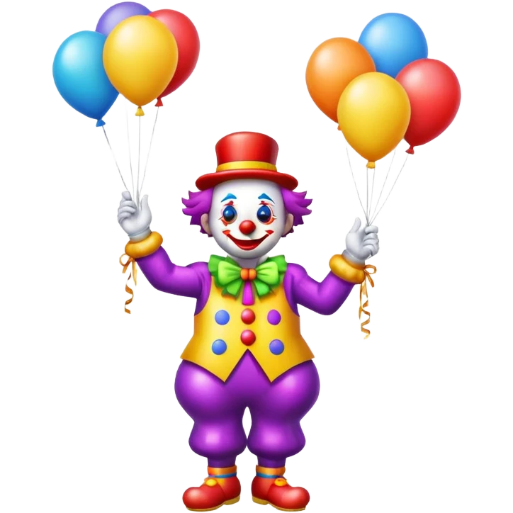 bright clown with balloons emoji