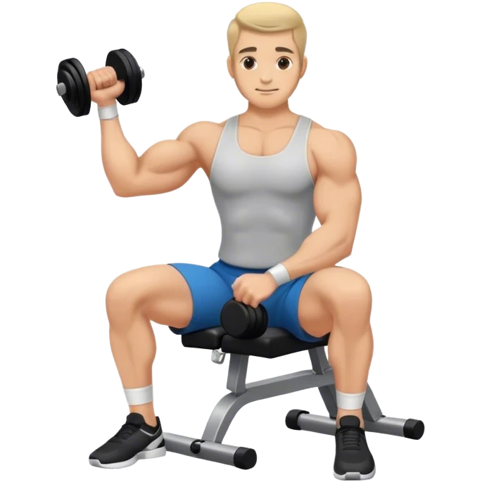 man seated weighted wrist curl emoji