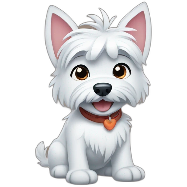 West Highland white terrier with Disney Lilo and Stitch emoji