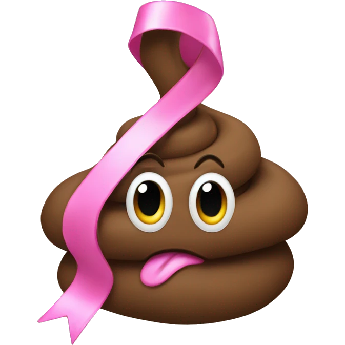 Poop with a pink ribbon  emoji