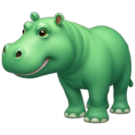 Green hippo emoji