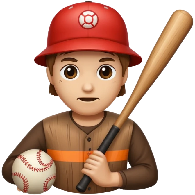 A log which has a face and he's holding a bat emoji