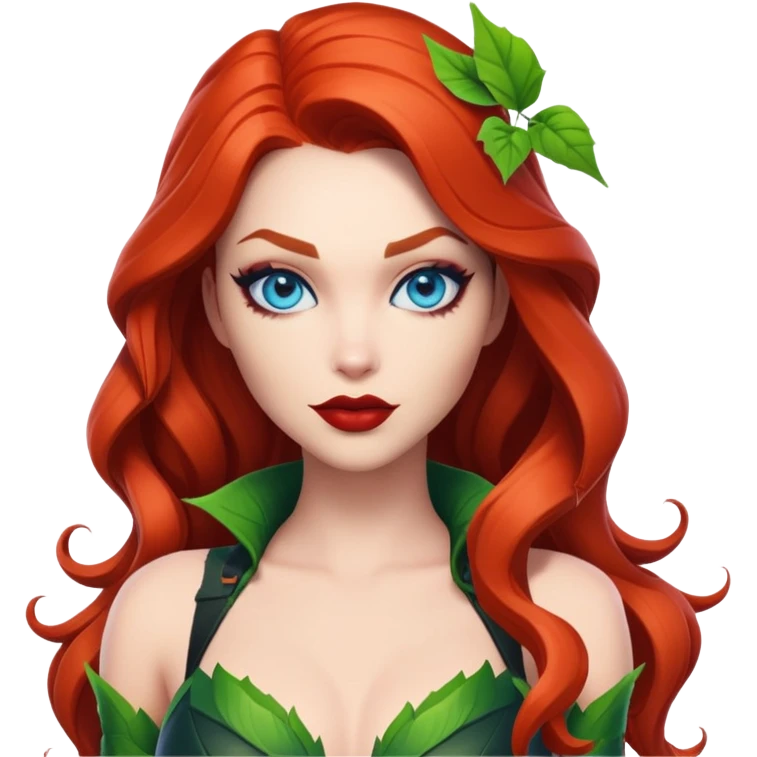 poison ivy fortnite skin blue eyes, lips same as body color emoji