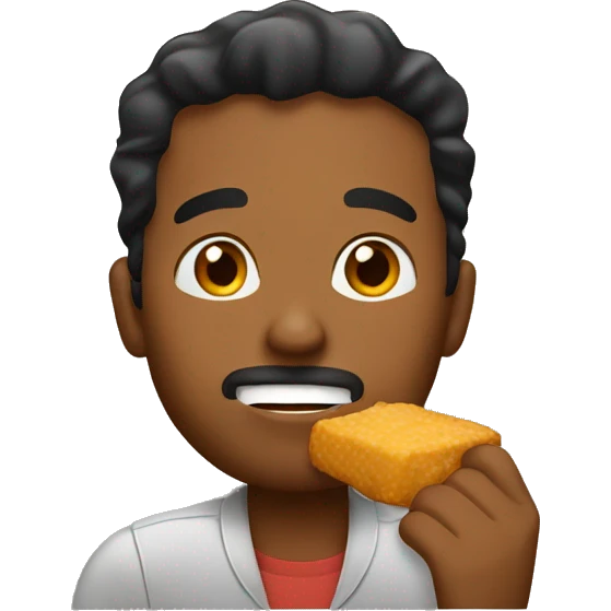 A brown man eating nuggets emoji