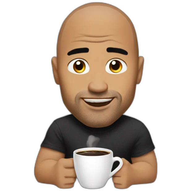 The rock take coffe emoji