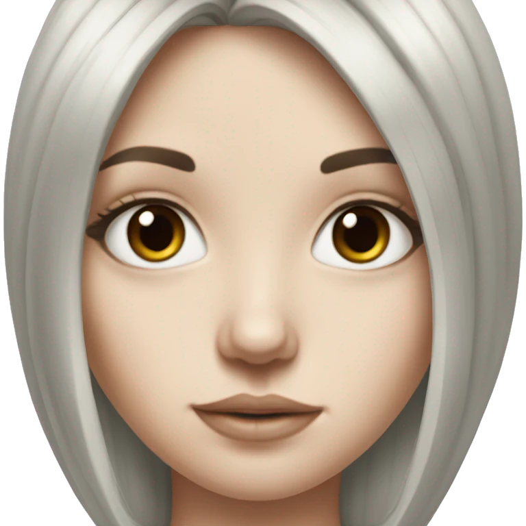 Hyper realism white girl with long black hair emoji