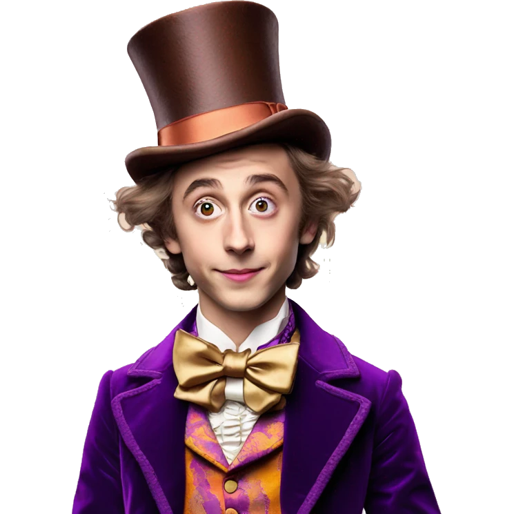 timothée chamalet as willy wonka emoji