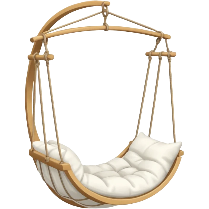 classic hanging chair with big pillows and blanket emoji