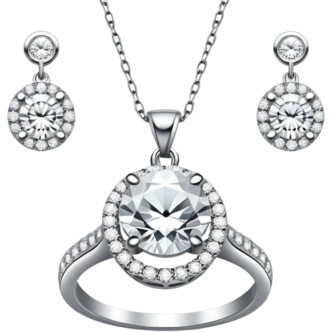 diamond ring necklace earrings jewelry emoji