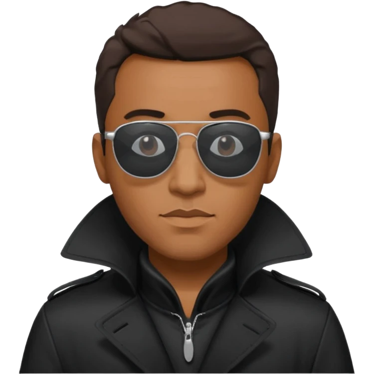 black man in black trenchcoat and sunglasses emoji
